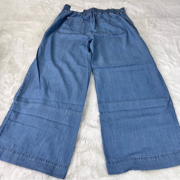 LOFT CHAMBRAY WIDE LEG CROP PANTS Size Small - Picture 9 of 12